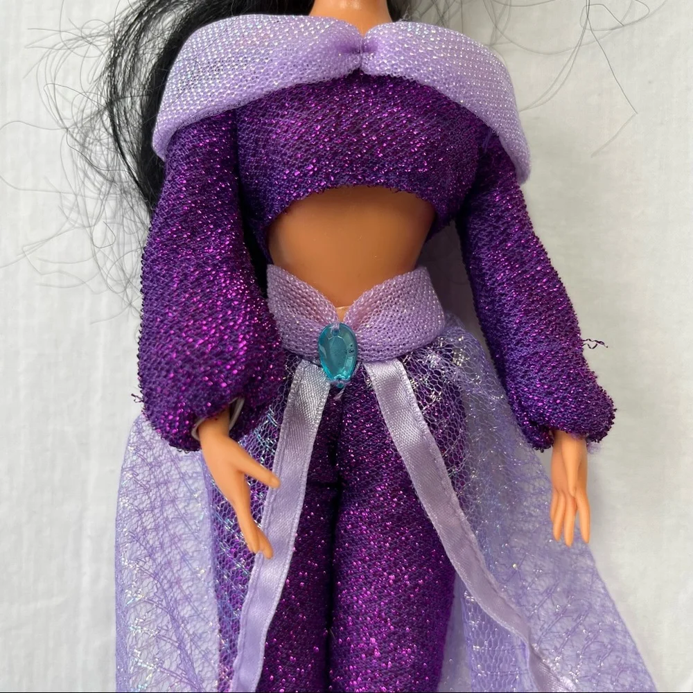 Disney Princess Jasmine from Aladdin Wearing Purple Outfit with Slippers